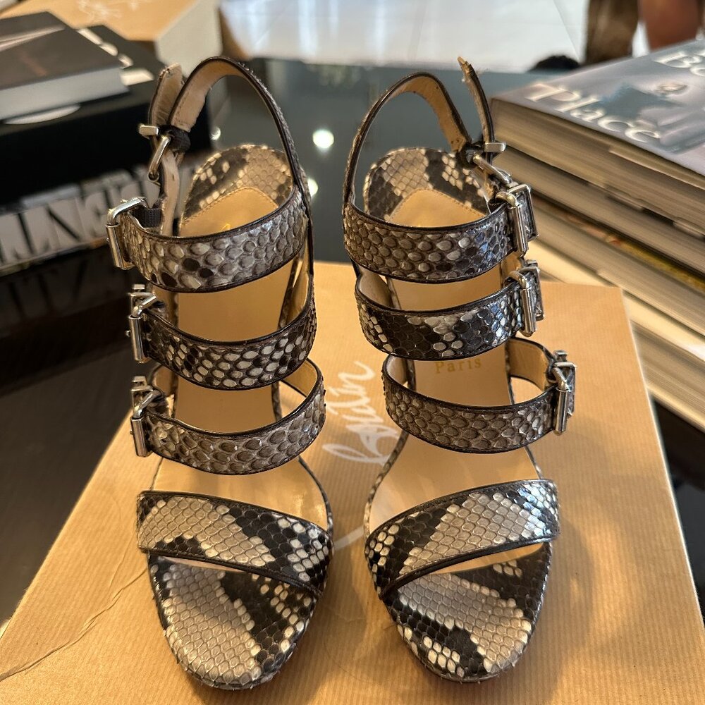 Christian Louboutin Snakeskin Python Buckle Pumps Size 37